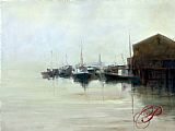 Unknown Artist Wharf painting